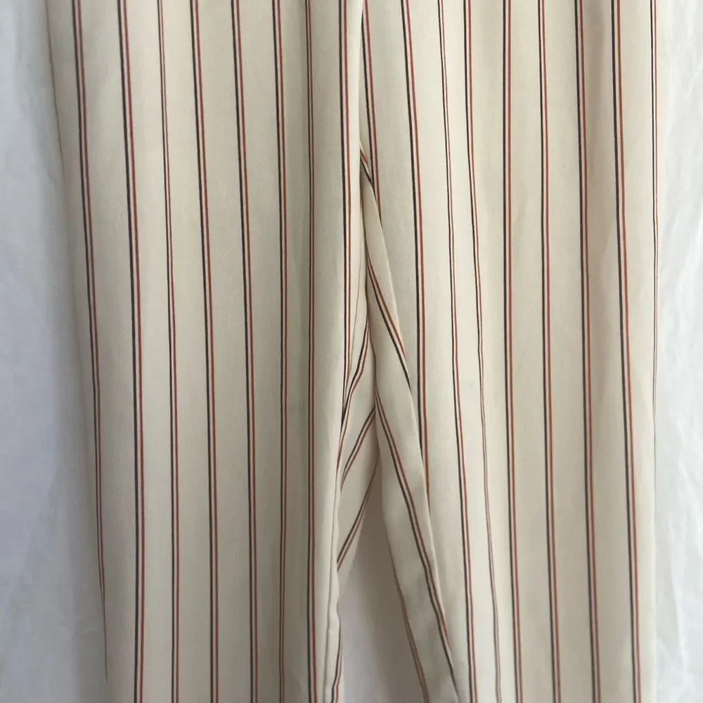 Anthropologie The Essential Pull-On Trousers in Cropped Stripe Size XS